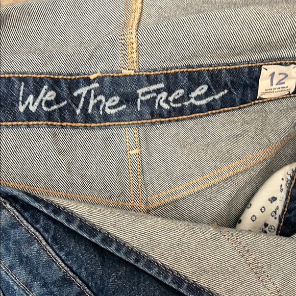 We The Free Blue Denim Overalls with Distressed Hem NWOT - Picture 2 of 7